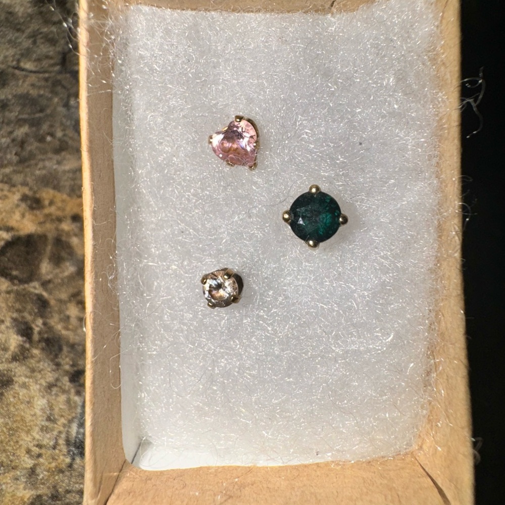Mixed Lot of Single Gold Stud Earrings